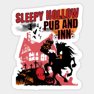 Sleepy Hollow Pub and Inn Beer Drinking Headless Horseman Sticker